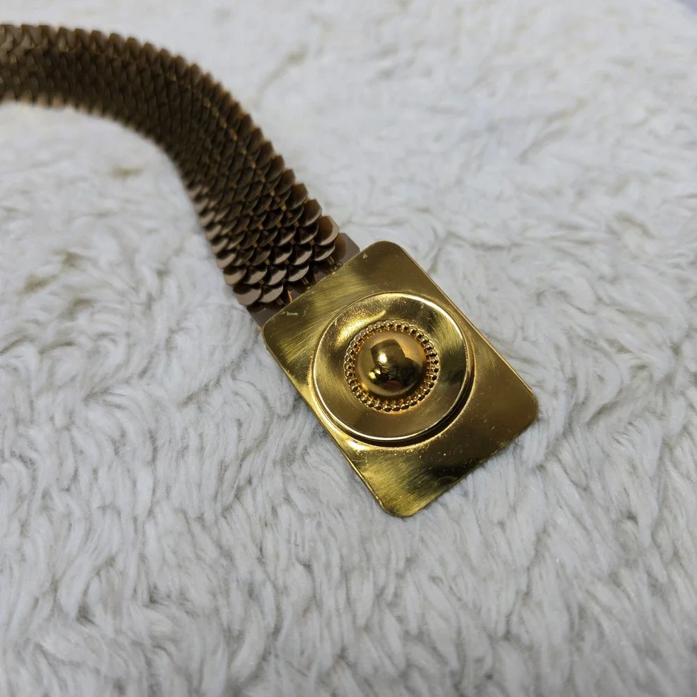 Vintage Gold Sequin Scale Belt Women Sm 18